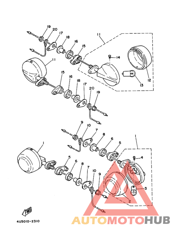 Rear flasher light assy
