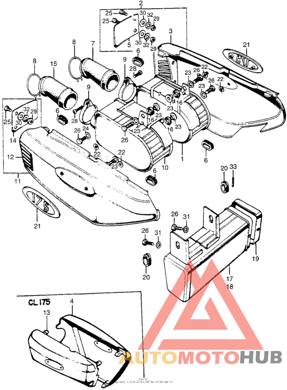 Cb/cl175air cleaner + tool box