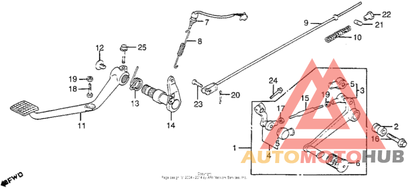 Gearshift pedal + brake pedal