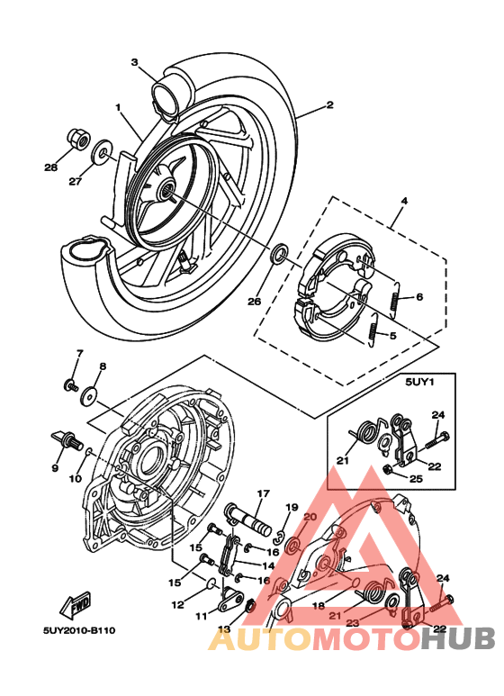 Rear wheel complete assy