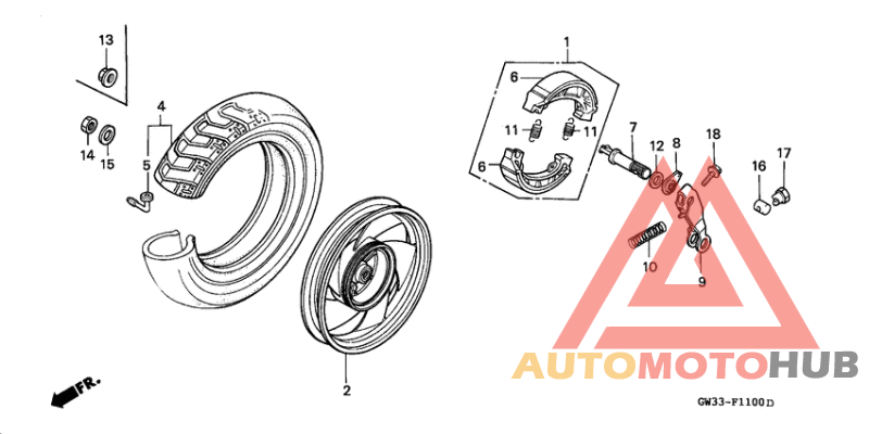 Rear wheel complete assy