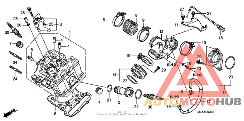 Front cylinder head + intake manifold