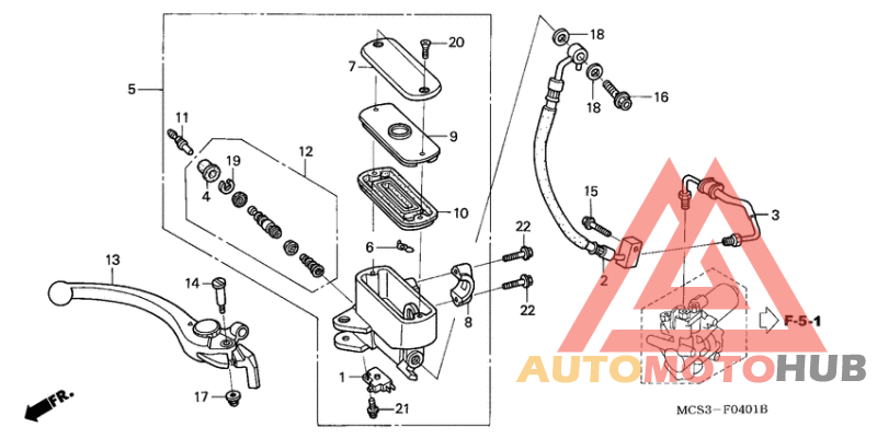 Fr. brake master cylinder