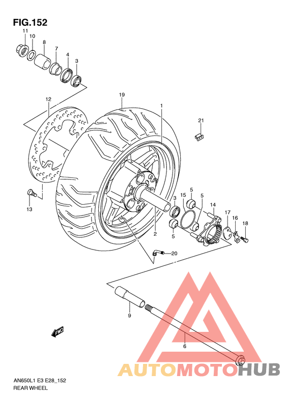 Rear wheel complete assy