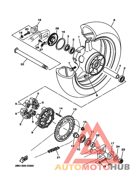Rear wheel complete assy