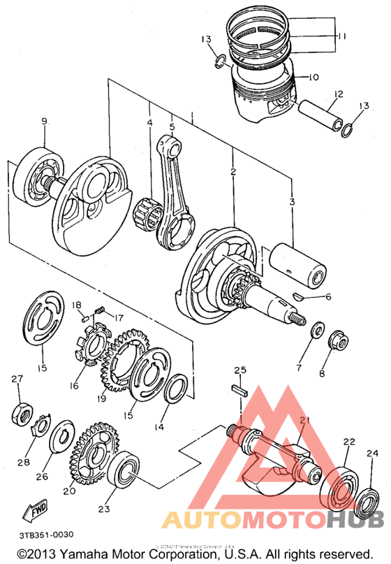 Коленчатый вал и Поршень