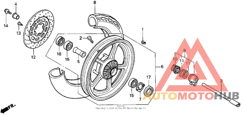 Vt1100c front wheel