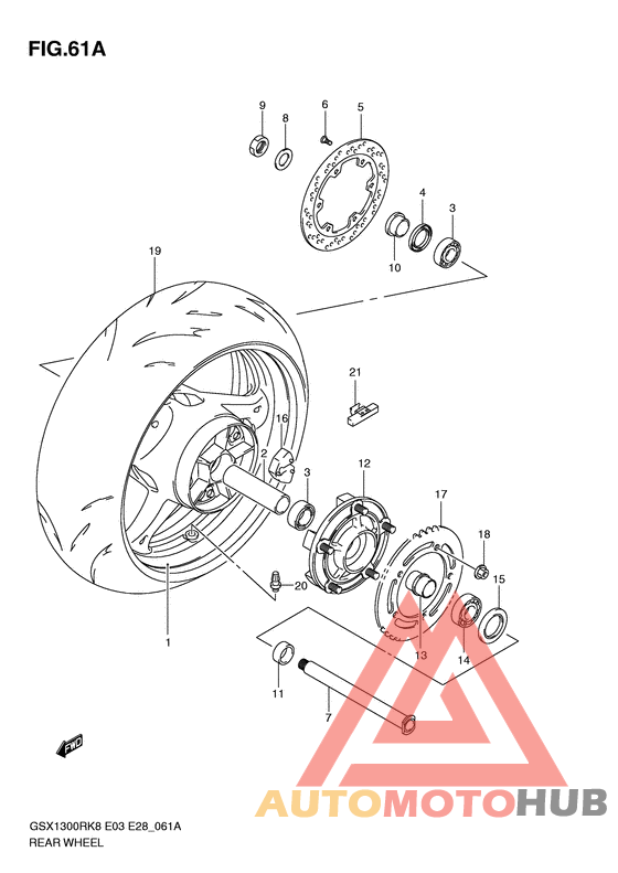 Rear wheel complete assy