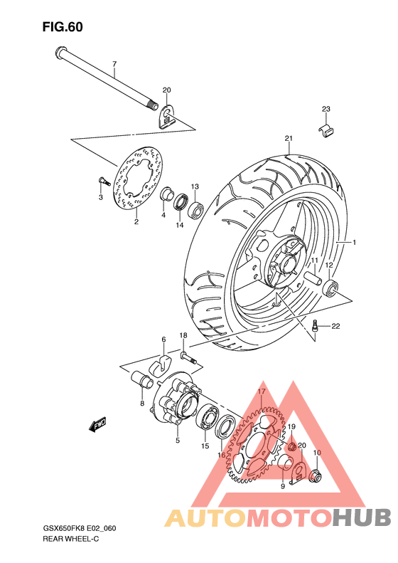 Rear wheel complete assy