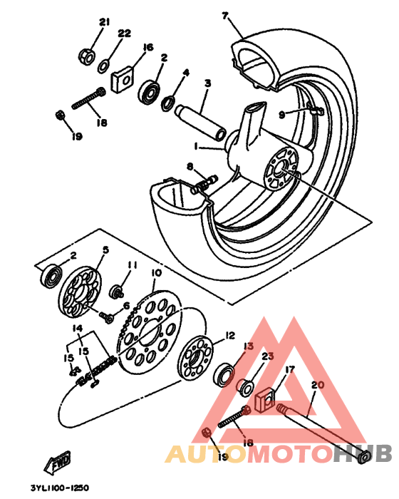 Rear wheel complete assy