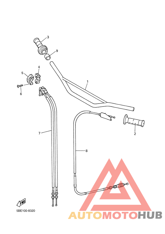 Steering handle. cable
