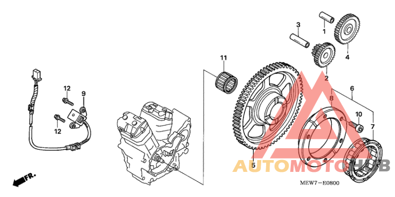 Pulse generator/ starting clutch