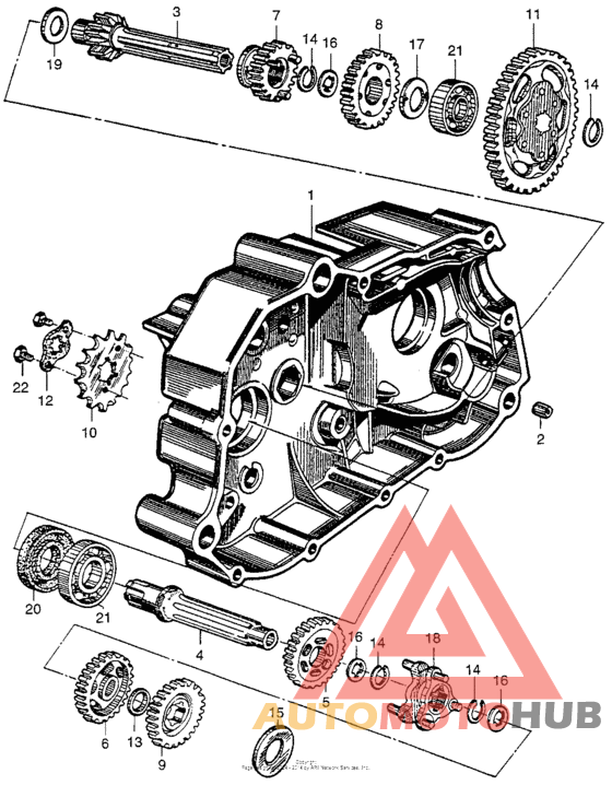 Transmission + left crankcase