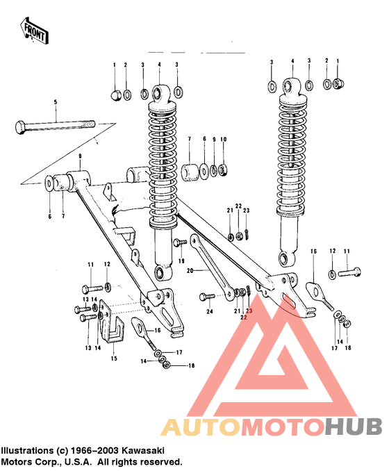 Swing arm/shock absorbers