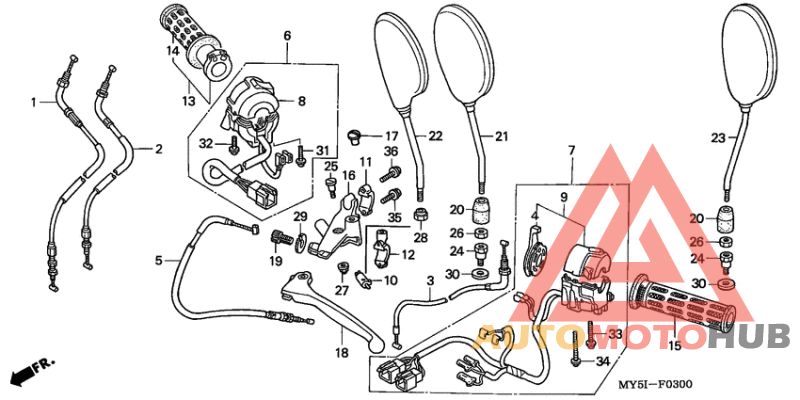 Handle lever/switch/cable