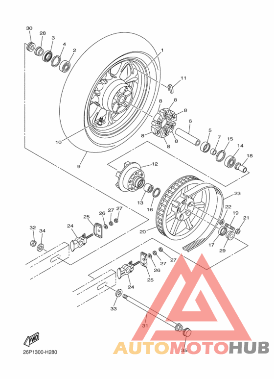 Rear wheel complete assy