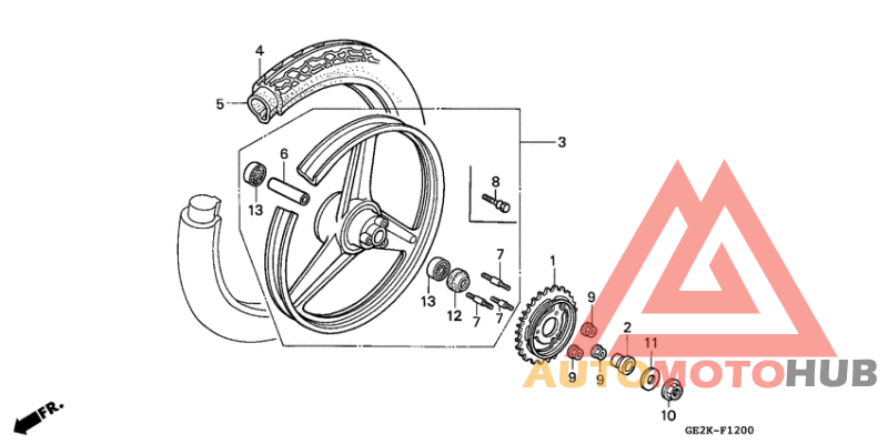 Rear wheel complete assy
