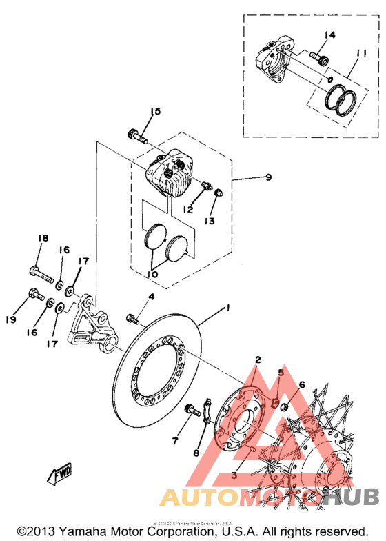 Rear disc brake - caliper