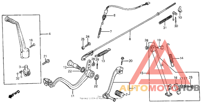 Pedal + side stand