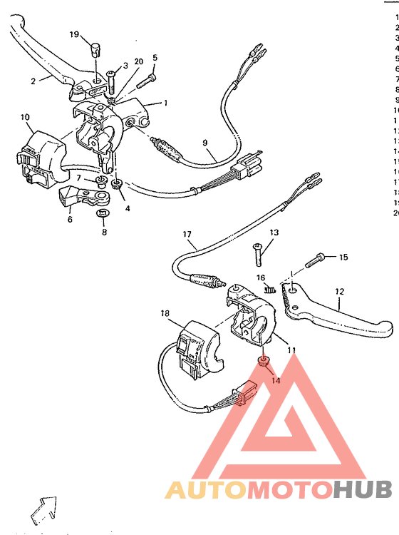 Handle switch. lever
