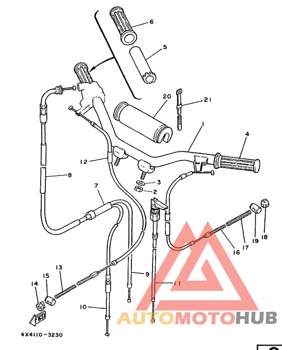 Steering handle. cable