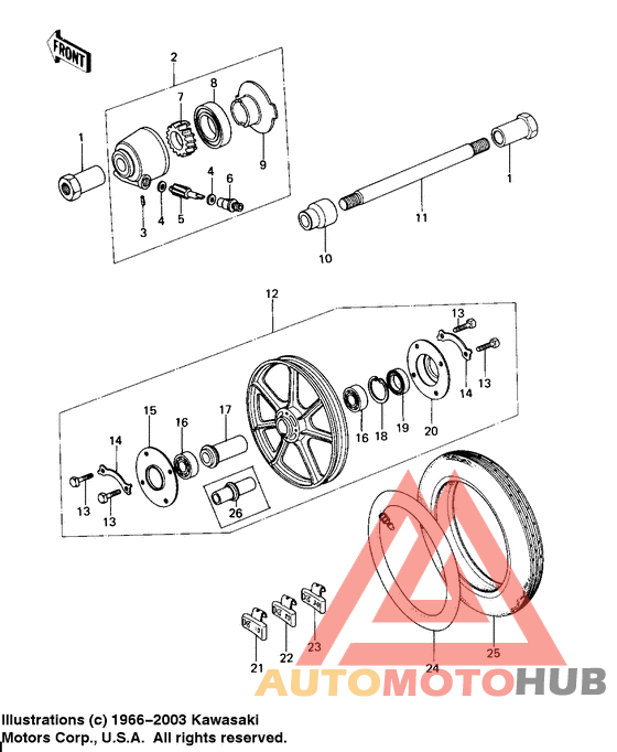 Front wheel/tire/hub