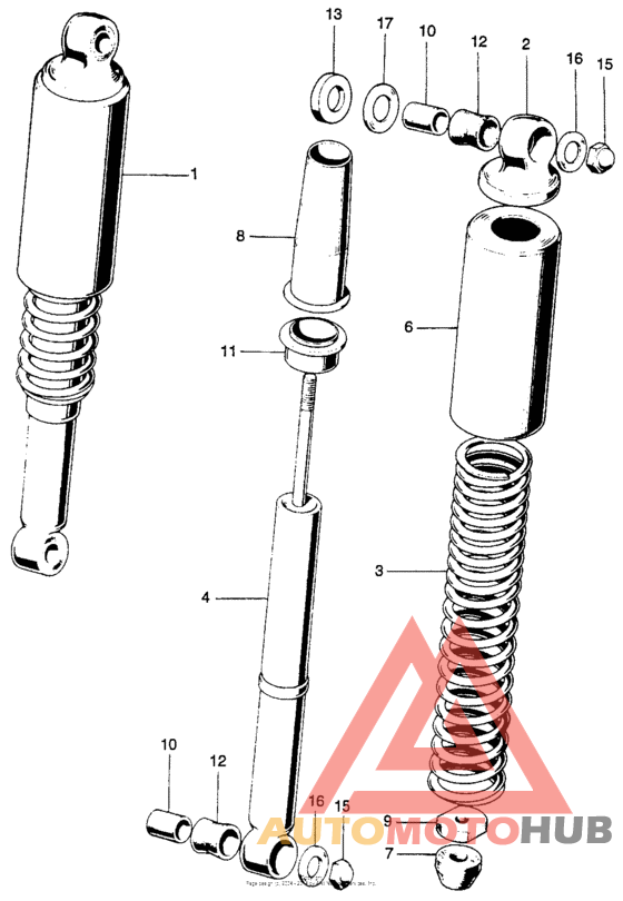 Cb100 rear shock absorber k2