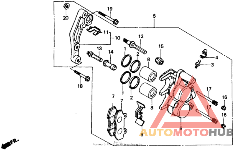 Fr. brake caliper 85-87