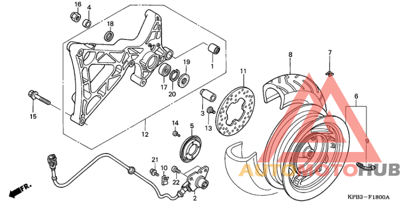 Rear wheel complete assy