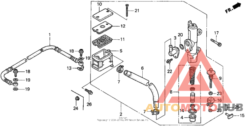 Rr. brake master cyl. 90-93
