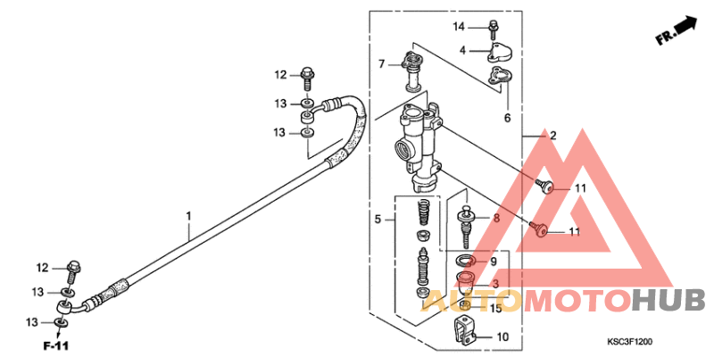 Rr. brake master cylinder