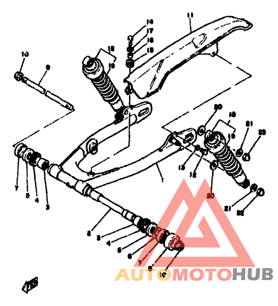 Rear arm/cushion chain case