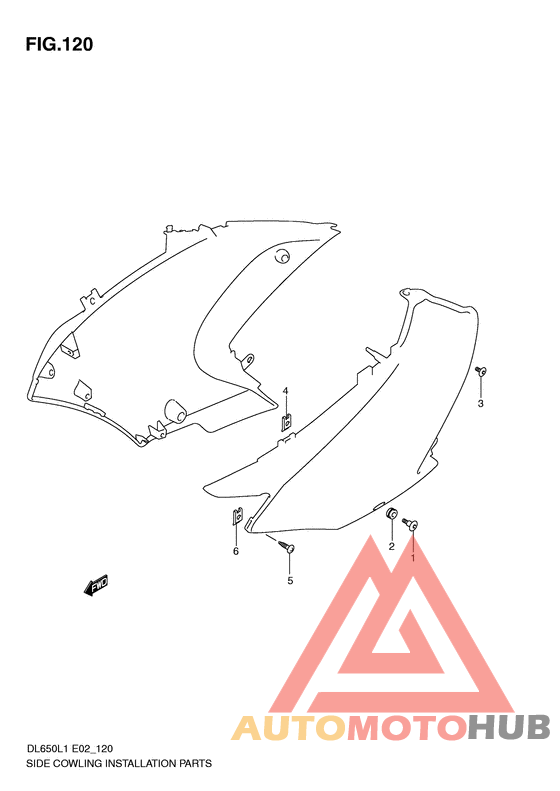 Side cowling installation parts