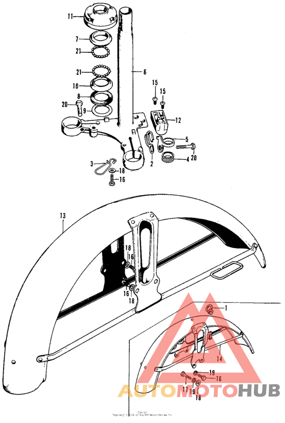 Steering stem + front fender
