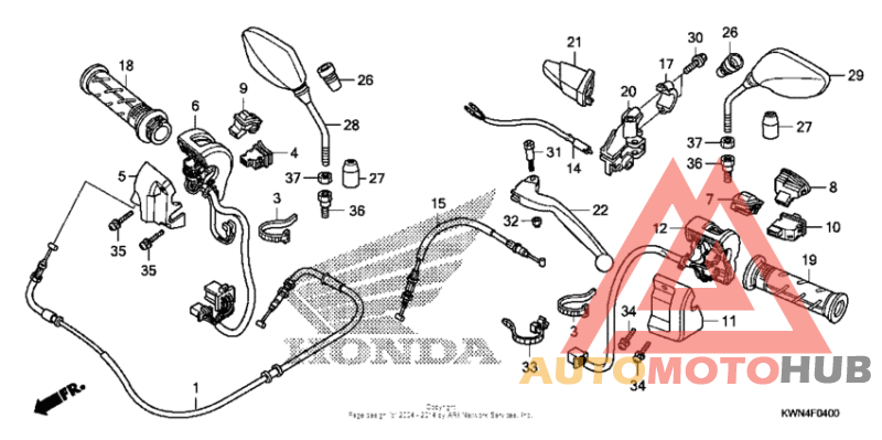 Handle lever + switch + cable