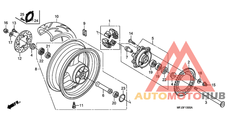 Rear wheel complete assy