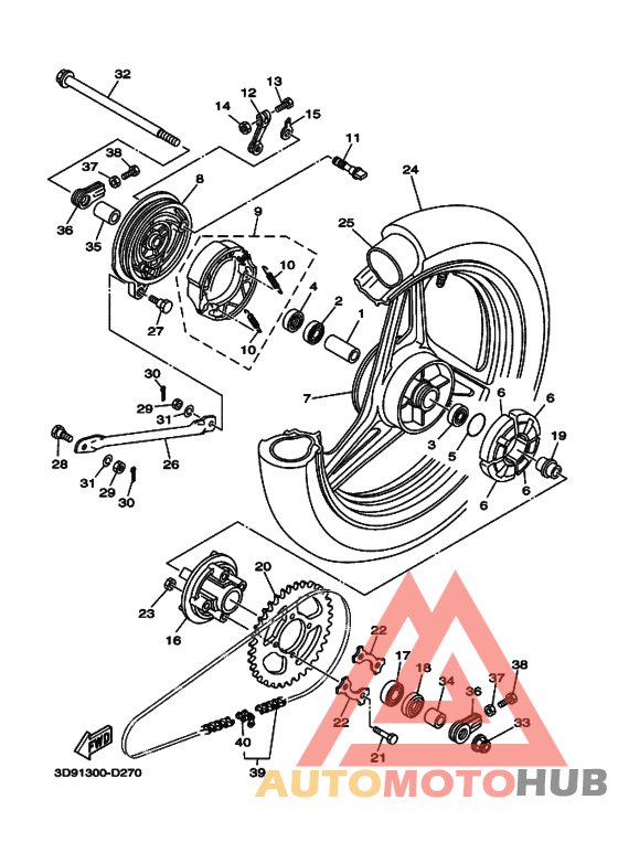 Rear wheel complete assy