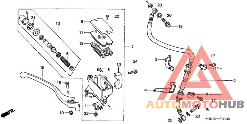 Fr. brake master cylinder