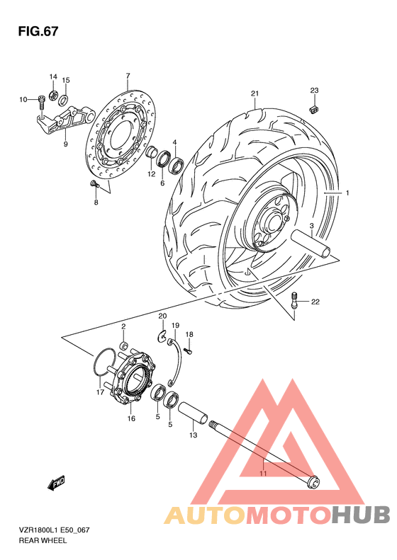 Rear wheel complete assy