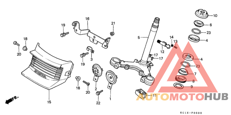 Steering stem/horn