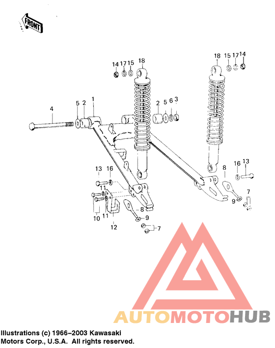 Swing arm/shock absorbers
