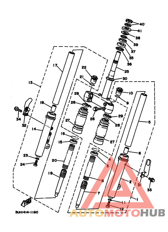 Front fork assy(ur silv