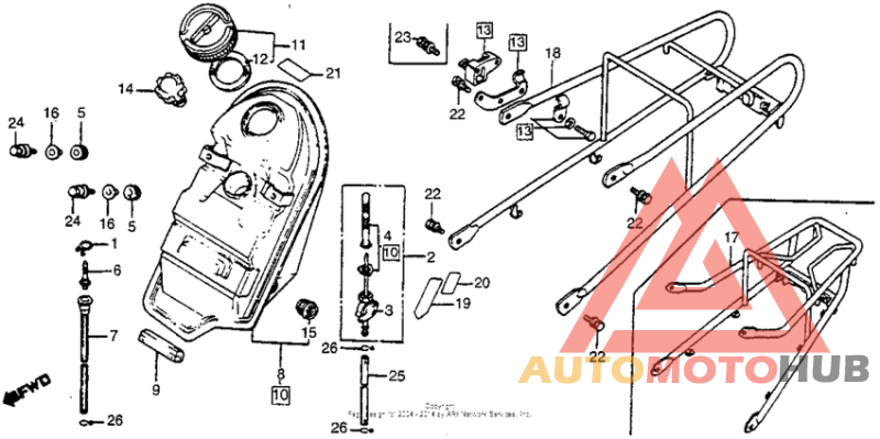 Fuel tank + rear carrier