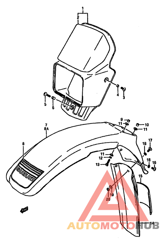 Headlamp housing-front fender