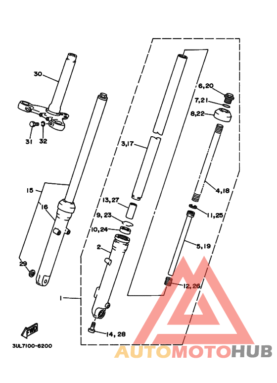 Вилка передней оси