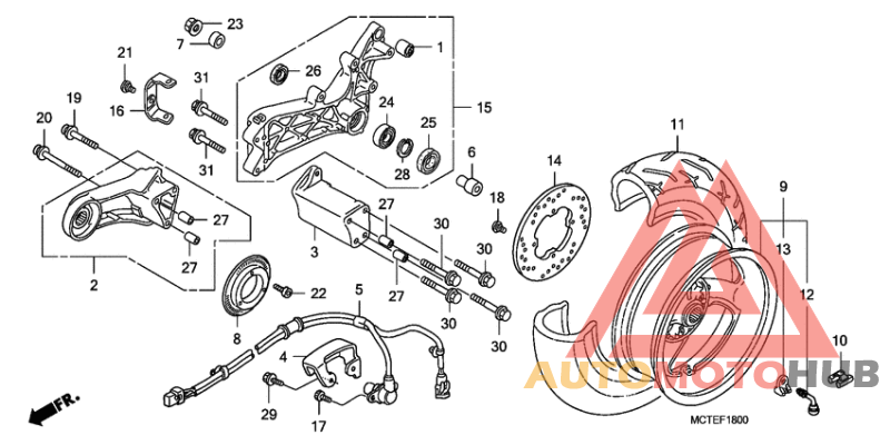 Rear wheel complete assy