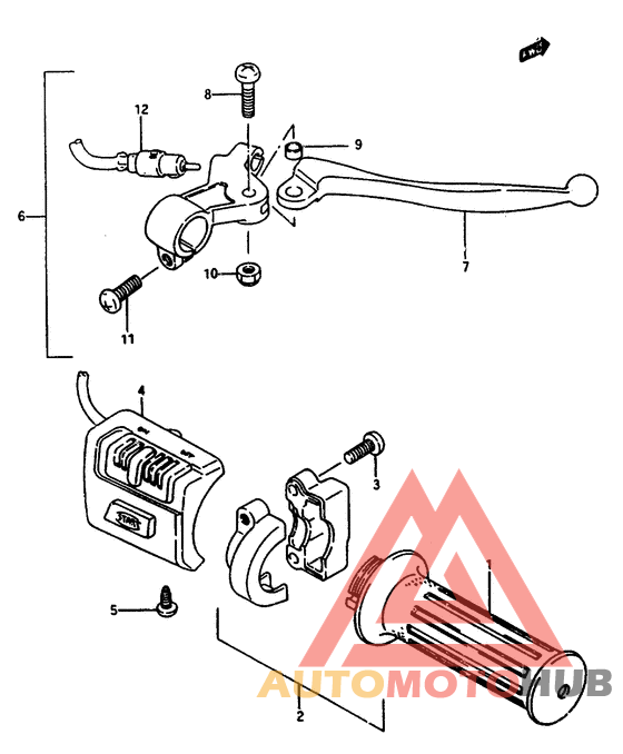 Right handle switchfor p02,p04,p16,p18,p39,p41