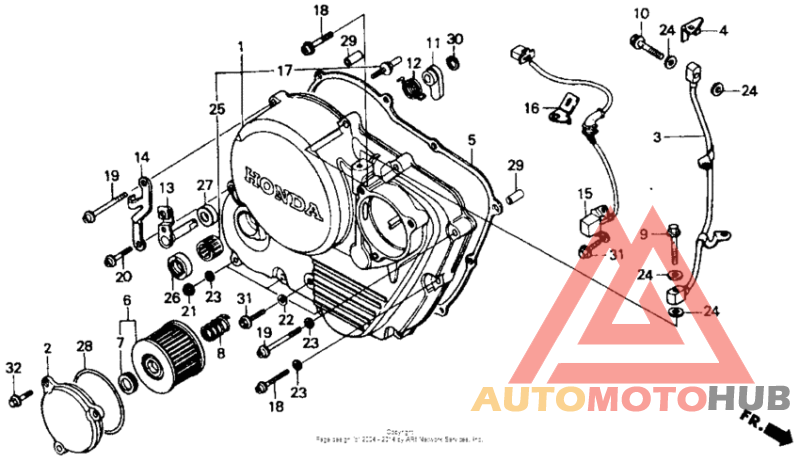 Right crankcase cover 85-87