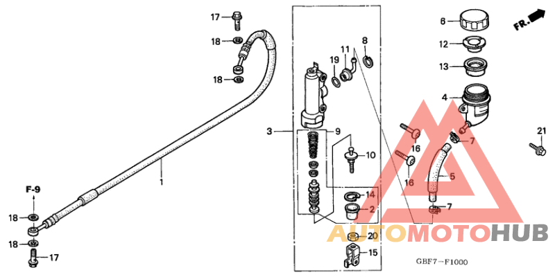 Rr. brake master cylinder