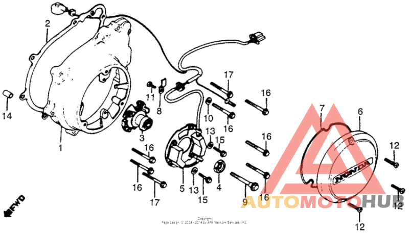 Left crankcase cover + spark advancer